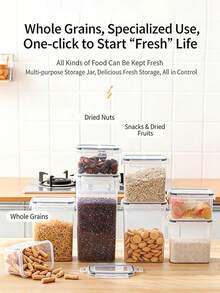 48pcs Sealed Food Storage Containers With LIDS - Lunch Boxes Ideal For Organizing And Storing Grains, Rice, Pasta, Tea, Nuts And Coffee Beans In A Kitchen Pantry - Can Be Used For Dishwasher Washing, Including Labels And Markers - Đen và trắng - Xem 7
