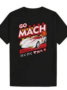 1 camiseta con estampado gráfico llamativo de un coche rojo vintage al atardecer, perfecta para descansar, salir o como regalo para él, elección ideal para el Día de San Valentín, aniversari - Negro - Ver 1
