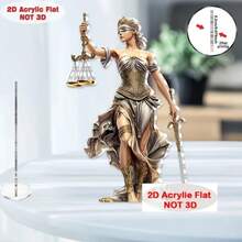 2D Flat Bohemian Style Female Justice Statue - Home, Office Acrylic Desktop Decor With Fantasy Theme, No Text, Easy To Install, Fine Craftsmanship And Intricate Details, 2D Flat - 1PC - View 2