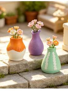 1pc/10pcs/20pcs Matte Decorative Vase Set, Minimalist Desktop Decor, Modern Display Ornament, Dorm Room Atmosphere Soft Decoration, Fashion Home And Cafe Counter Scene Decor - A - View 5