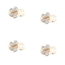 Shiny 1/2/4PCS Rhinestone Butterfly Snap Buttons, No Sew Decorative Clasp Buttons For Shirt Dress Anti-Gap Collar - A+B - View 15