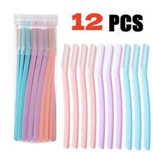 12 Stücke minimalistischer neutraler Augenbrauen-Trimmer, Edelstahlklinge mit Schutzkappe, sanfter peelender Gesichts-Haarentferner, rutschfester Griff, Unisex, geeignet für Zuhause, Salon, Reisen, Geburtstag, Valentinstag, Vatertag, Abschlussgeschenk - A - Übersicht 7