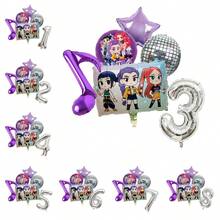 KPop Demon Hunters Purple Cool Girl Kids Birthday Party Decoration Ball Number Balloon Set, Baby Shower Party Supplies, Gift Toys - Balloon Set - View 1