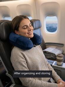 Adjustable U-Shaped Travel Pillow, Portable With Zipper Storage Bag And Shoulder Strap, Suitable For Car, Train, Office, Airplane, Ideal For Long Flights, Business Trips, Commuting, Vacation, Home Rest And Sleep Aid. Multiple Colors Available, Comfortable And Practical Travel Accessory Gift, Perfect For Mother's Day, Father's Day, Graduation Season And Travel Season. - Multicolor - View 15