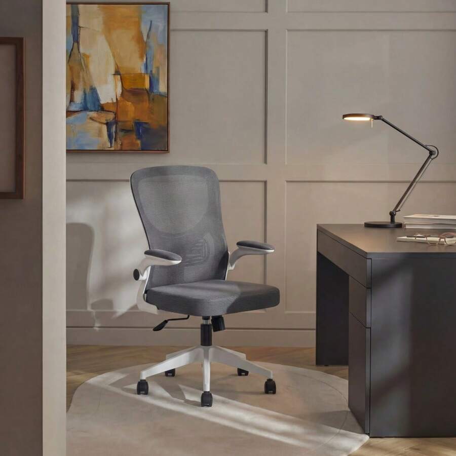 Highly Adjustable Office Chair, Swivel Mesh Back Computer Chair, Soft Seat Cushion And Mobile Roller Design, Suitable For Office Desk/Study Desk/Home Workspace - White - View 1