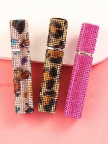2pcs Leopard Print Square Perfume Atomizer Bottles, Portable Refillable Perfume Spray Bottles, Leopard Floral Pattern Mini Travel Decant Spray Bottles. Portable Travel Refillable Perfume Bottles, Square Decant Bottles, Spray Bottles, Reusable, Liquid Decant Bottles - View 4