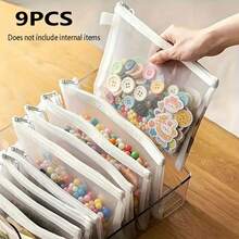 9pcs Large Capacity Office Storage Bag Set - Nylon Zipper Mesh Bags, Office Document & Stationery Storage Bags, Multi-Functional Home Storage Bags, Portable Storage Bags, Internal Items Not Included,Bedroom Room Decor,Back To School - View 1