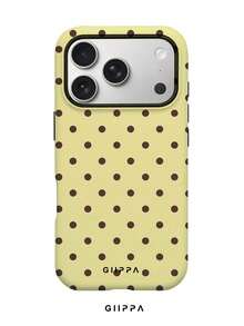 A Stylish Phone Case That Does Not Include A Lanyard Or Stand. Fashionable Polka Dot Phone Case, Shockproof, 1 Piece, Yellow Base With Brown Polka Dots, Phone Case For 17 Pro, Compatible With 16 Pro, 15 Pro, 14 Pro, Stylish And Interesting Korean Phone Case, Compatible With 11/12/13/14/15/16 Pro Plus, Elegant Design Suitable For Both Men And Women, Gift For Girlfriend On Easter Or Birthday. - 黃色 - 查看 1