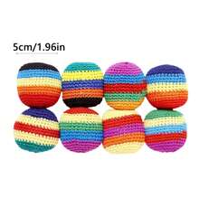6/3/2/1pc Handmade Crochet Soccer Balls, 5.5cm/2.17in Colorful Knitted Foot Bags, Soft Kicking Balls, Suitable For Juggling, Classroom Activities, Stress Relief, Family Gatherings, Party Favors, Holiday Gifts - Multicolor - View 7