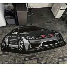 【Soft Sports Carpet】1件裝藍白賽車地毯，仿羊絨加厚毛絨地毯，秋冬裝飾地毯，臥室裝飾 - 多色5 - 查看 4