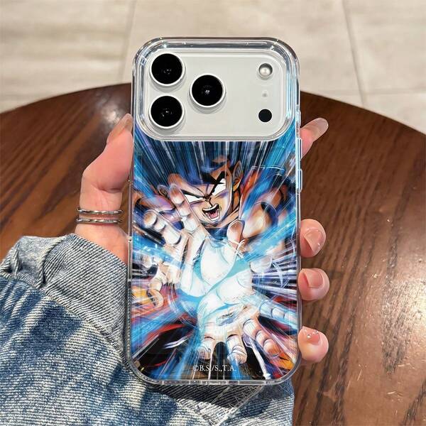 Dragon Ball Z Son Goku Kamehameha Blue Energy Burst Dynamic Anime Print Phone Case Suitable For IPhone 17/17 Pro/17 Pro Max/17 Air/16/15/14/13/12/11/X Series Iphone 17 Pro Max Case Iphone 17 Pro Case Iphone 17 Case The Girlfriend,Ideal Gift For Anime Fans