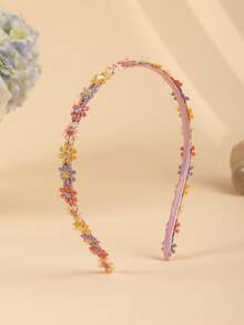 1/3/5件組女孩刺繡蝴蝶與雛菊花卉髮箍，適合野餐、日常休閒造型 - 彩色 - 查看 12