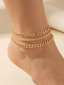 1setSetCheville simple en perles de riz blanc/fausses perles avec breloques d'étoile de mer dorée & de coquillage, convient pour le port quotidien et les vacances - Multicolore - Voir 1