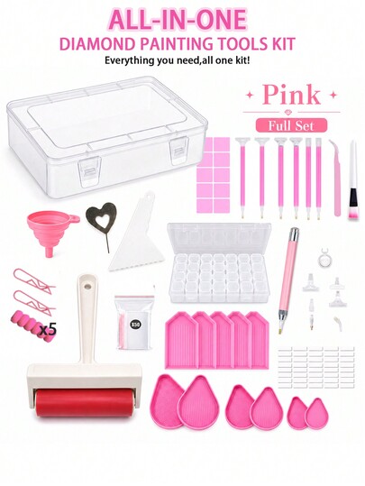Complete DIY 5D Painting Kit - Includes Dotting Pens, Tweezers, Drilling Clay And More - Ideal Craft Gift Set, New Painting Kit, Bead Storage, Bead Making, Multiple Colors Available