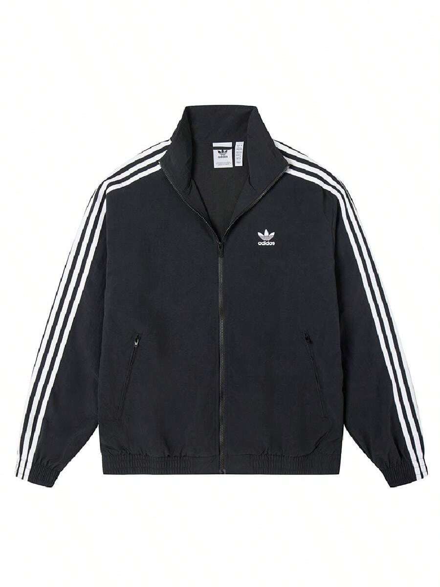 Adidas 男士運動夾克 WOVEN FBIRD TT2026 夏季新款男士復古立領運動休閒夾克 KB2466 - 黑色 - 查看 1