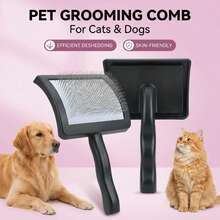 1pc Pet Grooming Comb For Dogs And Cats, Fast Deshedding Comb To Remove Loose Hair And Tangled Fur, Removes Floating Hair - Multicolor - View 5