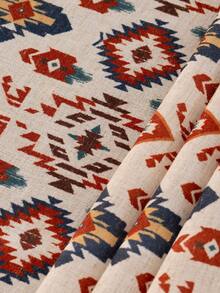 1pc Bohemian Print Tablecloth With Rainbow Woven Tassels, Decorative Table Cover For Dining Table, Coffee Table And Bedside Cabinet, Suitable For Home Decor, Party, Banquet, Picnic And Camping, All Seasons - Multicolor - View 5