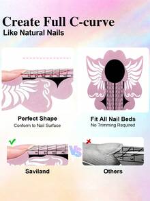 100/500 Pcs Nail Art Form With Line French Acrylic UV Nail Gel Tips Extension Forms 5 Colors Owl & Spider Pattern Nail Art Guide Mold Curl Stickers Nail Building Gel - Multicolor - View 4