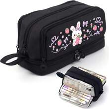 Cute Pencil Case,Desktop Storage Pencil Case, Large Capacity Design,Exquisite Printed With Multi-Layer Zipper Design,Back To School, First Day Of School - Multicolor - View 10
