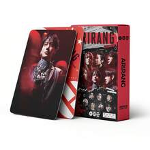 55張 BT5 ARIRANG 專輯周邊 Lomo 卡，RM、Jin、SU/GA、J-Hope、Ji/Min、V、Jung/Kook 多款風格相片卡，粉絲完美禮物，支持周邊。裝飾您的粉絲卡相簿，與其他粉絲交換偶像禮物。 - 彩色 - 查看 4