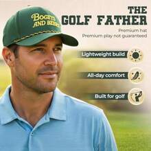 Bogeys and Beers - Sombrero de golf refrescante para peformance Cachuchas Ajustables y Transpirables Sombrero de golf divertido verde, Verde, 0 - como en la imagen - Ver 7