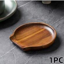 1pc Rosewood Spoon Holder, Cooking Utensil Storage Rack, Heat-Resistant Wooden Kitchen Tool Organizer, Suitable For Stove Top, Spoon, Spatula, Brush, Scraper And Other Kitchen Utensils - Brown - View 13