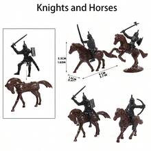 Ancient Mini Soldier Set Pretend Play Battle Knights Fire-Breathing Dragon Treasure Flag Medieval Warrior Children's Toy Birthday Gift With Storage Box - Multicolor - View 9