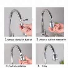 1PC Faucet Filter Splash-Proof Aerator, Kitchen Universal Swivel Pipe Spray Head, Kitchen Faucet Filter - A - View 4