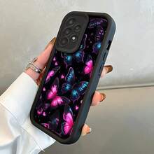Funda para teléfono: Funda de lujo ligero y elegante con diseño de mariposa rosa para A15/A14/A13/A05s/S24/S24 FE/S24 Ultra/S24 Plus/S23/S23 Ultra/S22 Ultra/S21/S21 FE/S20/A5 4/A53/A52/A35/A34/A33/A32/A25/A24/A23, resistente a caídas, duradera, hermosa y magnífica. - Negro - Ver 3