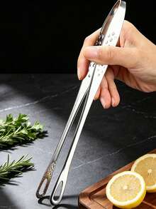 2/1pc Stainless Steel Food Tongs, Long Handle Non-Slip BBQ Tongs, Steak Tongs, Kitchen Cookware Accessory - Multicolor - View 4
