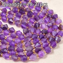 18-21 pièces Perles de pierre naturelle colorées en forme de losange pointu, perles d'espacement, accessoires de matériau semi-fini pour bijoux faits main DIY, perles en vrac - perles pointues en losange - Voir 13