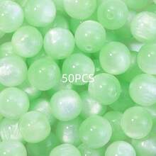 50顆 8mm 仿虎眼石圓珠，光滑表面直孔玻璃散珠，多種自然色系，高品質 DIY 珠寶手工材料，適用於手工手鍊、項鍊、串珠工藝品與配件 - 漸層貓眼 - 查看 18