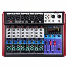 8-Channel Sound Consoles Audio Mixer 24 DSP DJ Mixer - Black - View 1