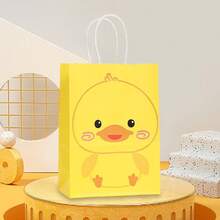 6/12/24pcs Yellow Duck Theme Paper Bags, Bright Yellow Main Color, Perfect For Kindergarten Parties, Story Time Activities, Scavenger Hunts, Classroom Rewards, Birthday Decorations, Theme Party Gift Wrapping, Family Gathering Decor, Portable Gift Bags, Outdoor Picnics - 534 - View 10