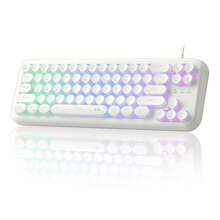 65% MageGee TS91 Mini White/Black Membrane Keyboard With RGB Backlit, Silent & Machanical Feeling & Creamy Typing, Suitable For Gaming Player & Work Officer, Home, Family, Gift, Perfect For Desktop/Laptop - View 3