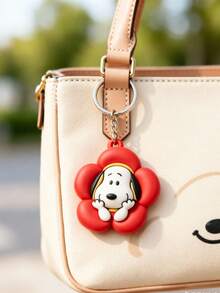 Set Gantungan Kunci Snoopy Tema Hati Hari Valentine (2 buah), Gantungan Kunci Snoopy Berbalut Bunga Merah & Memeluk Hati, Aksesori Multifungsi untuk Kunci Mobil dan Tas Tangan, Aksesori Kasual & Hadiah Kejutan Ulang Tahun - MultiWarna - View 6