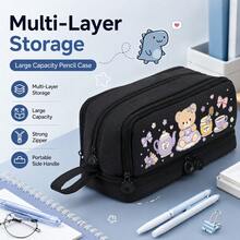 Desktop Stationery Large Capacity Pencil Case, Gift Giving, 4-Layer Zipper Multifunctional Pen Holder,Back To School Supplies, First Day Of School - Multicolor - View 6