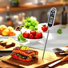 Juego de Sonda de Temperatura de Cocina Profesional Multicolor, Body en Forma de Bolígrafo Minimalista con Pantalla Grande, Sonda Profunda para Masa y Jarabe Control de Temperatura Preciso, Bloqueo de Temperatura y Almacenamiento de Datos, Multiusos para Pastel, Jarabe de Azúcar, Carne Asada, Equipo de Panadería, Regalo Práctico para Chef de Pastelería en Vacaciones - Talla única para todos - Ver 3