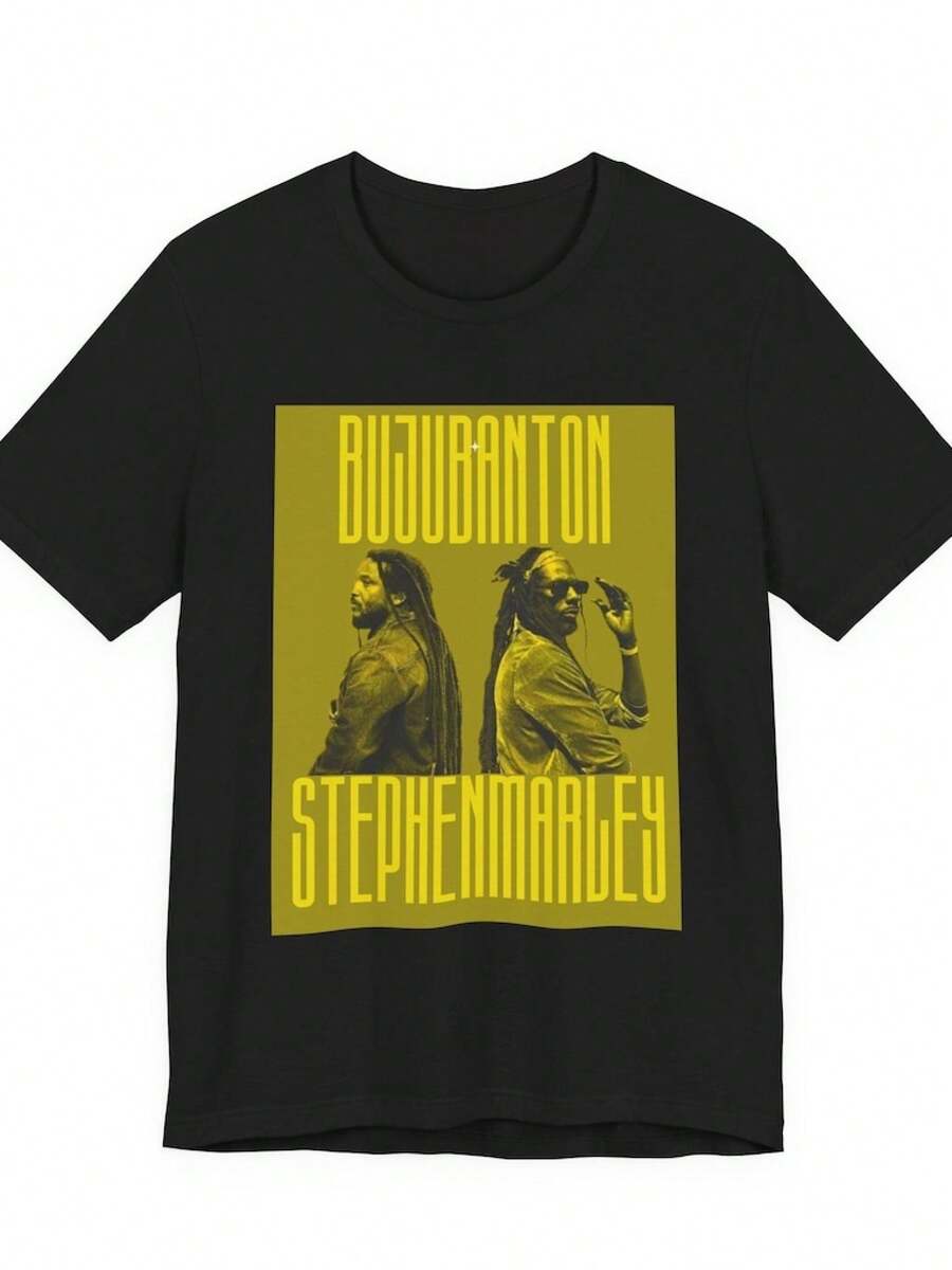 Bob M@Rley Concert Tee,Reggae Music T-Shirt Gift Music Legends Unisex Graphic Reggae T-Shirt - Black - View 1