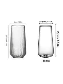 1pc Ins Style Lightweight Glass Cup, Restaurant Fruit Tea Cup, Soda Sparkling Water Cup, Cold Beverage Cup, Drinking Glass - Multicolor - View 5