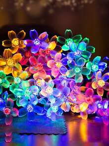 1pc 3 Meters 20LED Room Decoration LED String Lights, Battery Powered Fairy Lights, Rose And Cherry Blossom Shaped Lights, Home Birthday Wedding Independence Day Decor – Bedroom Office Graduation Ceremony Romantic Atmosphere Decoration, LED Lights - Clear - View 16