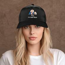 Custom Baseball Cap, Personalized Photo Unisex Cotton Hat, Add Your Text Picture Name Logo Team Hats Adjustable Cotton Cap For The Team Family Matching Styles Gift For Women Men - Black C - View 2