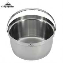 CAMPINGMOON New Thickened Stainless Steel Outdoor Camping Large Capacity Soup Pot, Portable Outdoor Water Boiling And Cooking Pot For 2-3 People, CC-21 - Silver - View 9