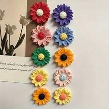 1/3/5/8/10/12/14/20pcs Fun Sunflower Resin Fridge Magnets, Suitable For Kitchen Refrigerator, Can Be Used As Small Gifts For Family And Friends, Warm And Shiny Sunflower Decorative Magnets, Table Decoration, Kitchen Decoration, Suitable For Kitchen, Living Room, Office, Bulletin Board, Holiday Gift - one-size - View 6
