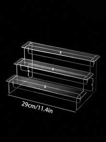 1pc Acrylic Cosmetic Organizer Rack, Multi-Layer Transparent Storage Shelf Cake Stand, Perfume Display Tool Holder, Perfume Organizer, Reinforced Thickened Trapezoid Display Rack, Cosmetic Collection Shelf - Clear - View 8