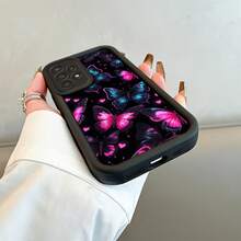 Funda para teléfono: Funda de lujo ligero y elegante con diseño de mariposa rosa para A15/A14/A13/A05s/S24/S24 FE/S24 Ultra/S24 Plus/S23/S23 Ultra/S22 Ultra/S21/S21 FE/S20/A5 4/A53/A52/A35/A34/A33/A32/A25/A24/A23, resistente a caídas, duradera, hermosa y magnífica. - Negro - Ver 6