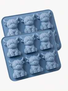 Bộ 6 khay silicon hình bò cao nguyên mini, khuôn đá 3D dễ thương, thích hợp cho đồ uống, tiệc tùng và quà tặng. - Nhiều màu - Xem 11
