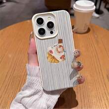 1個 TPU 藍色條紋早餐報紙可頌咖啡圖案手機殼 適用於 iPhone 17 Pro Max/17/16 Pro Max/15/13/12/11/S20 FE/A15/S24/A55/Note 11/Note 12/Note 13 Pro 全包覆防震軟保護套 - 白色 - 查看 5