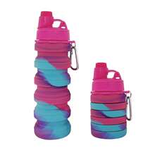 1pc Unisex Collapsible Silicone Water Cup Foldable Travel Bottle With Spout Leak Proof Camping Mug For Outdoor Hiking Gym Office - LJ1041Y-b 迷彩黃藍 - 查看 5