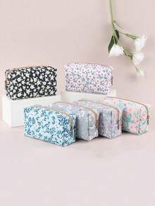 1PC Exquisite Fresh Floral Pencil Case, Creative Design With Different Flower Patterns, Large Capacity Pencil Case Easy To Carry, Suitable For Back To School Season, School Supplies - Multicolor - View 3